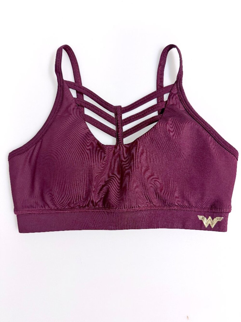 Wonder Woman DC Comics Strappy Purple Maroon Activewear Sports Bra